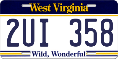WV license plate 2UI358