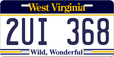 WV license plate 2UI368