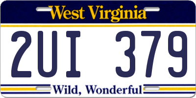 WV license plate 2UI379