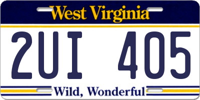 WV license plate 2UI405