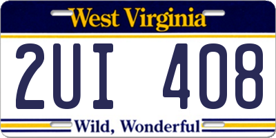 WV license plate 2UI408