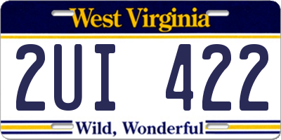 WV license plate 2UI422