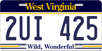 WV license plate 2UI425