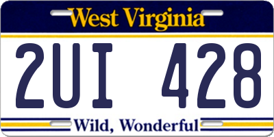 WV license plate 2UI428