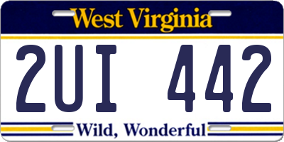 WV license plate 2UI442