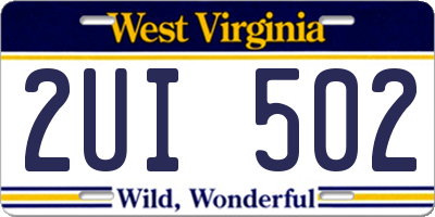 WV license plate 2UI502
