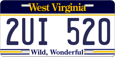 WV license plate 2UI520