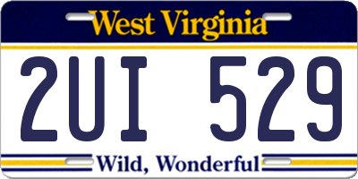 WV license plate 2UI529