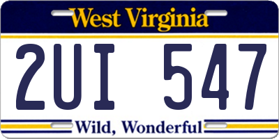 WV license plate 2UI547