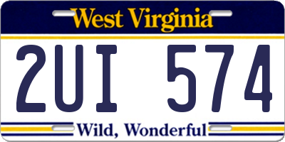 WV license plate 2UI574