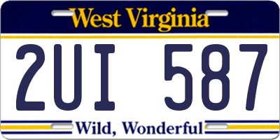 WV license plate 2UI587