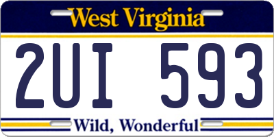 WV license plate 2UI593
