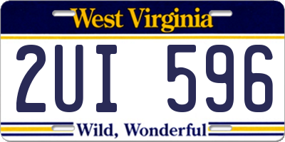 WV license plate 2UI596