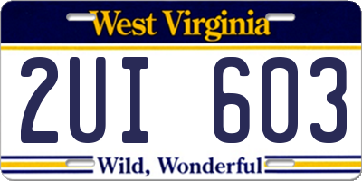 WV license plate 2UI603