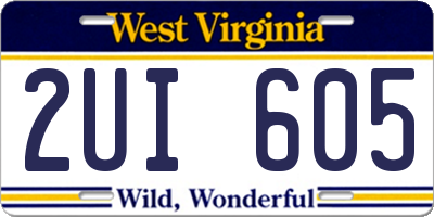WV license plate 2UI605