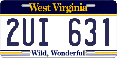 WV license plate 2UI631