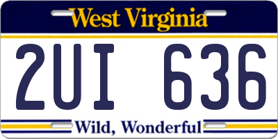 WV license plate 2UI636