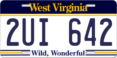 WV license plate 2UI642