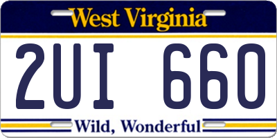 WV license plate 2UI660