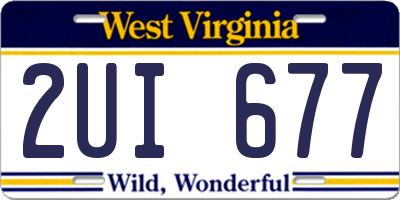 WV license plate 2UI677