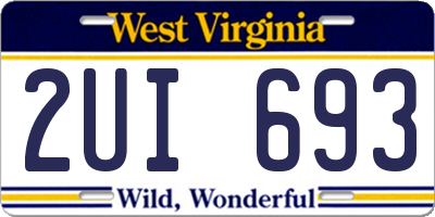 WV license plate 2UI693