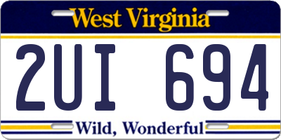 WV license plate 2UI694