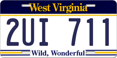 WV license plate 2UI711
