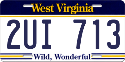 WV license plate 2UI713