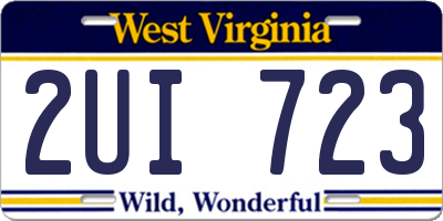 WV license plate 2UI723