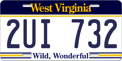 WV license plate 2UI732