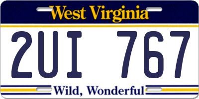 WV license plate 2UI767