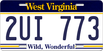 WV license plate 2UI773