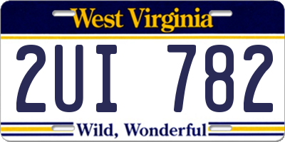 WV license plate 2UI782