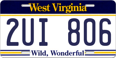 WV license plate 2UI806