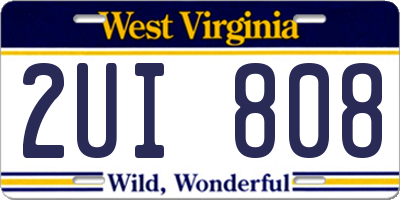 WV license plate 2UI808
