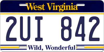 WV license plate 2UI842