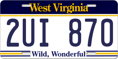WV license plate 2UI870