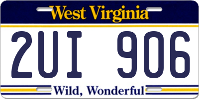 WV license plate 2UI906
