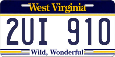 WV license plate 2UI910