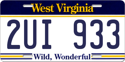 WV license plate 2UI933