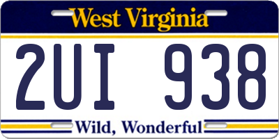 WV license plate 2UI938