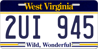 WV license plate 2UI945