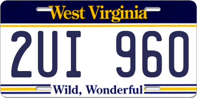 WV license plate 2UI960