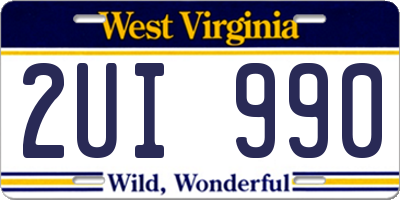 WV license plate 2UI990