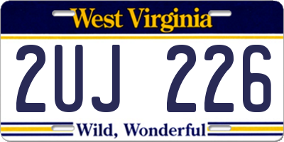 WV license plate 2UJ226