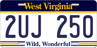 WV license plate 2UJ250