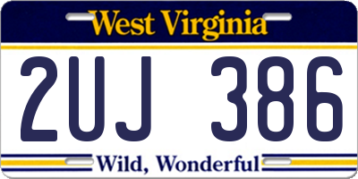 WV license plate 2UJ386