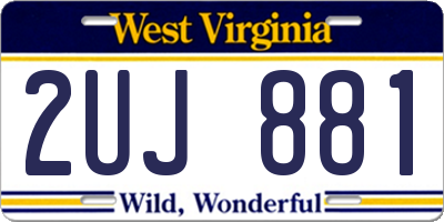 WV license plate 2UJ881