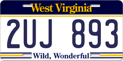 WV license plate 2UJ893