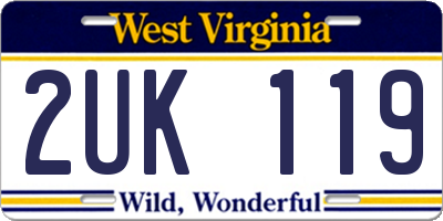 WV license plate 2UK119
